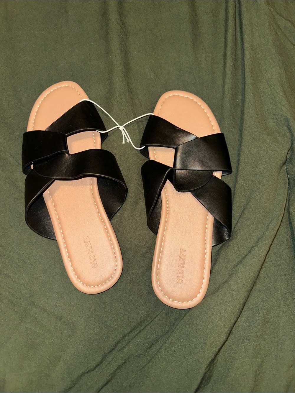 Old Navy Black Crisscross Slide Sandals for Women